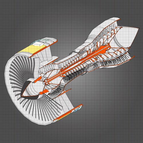Turbo jet engine aircraft line Royalty Free Vector Image