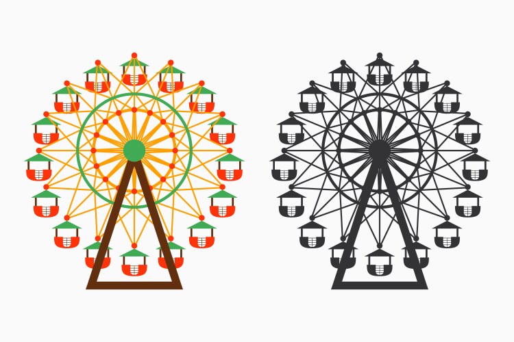 A ferris wheel ride Royalty Free Vector Image - VectorStock