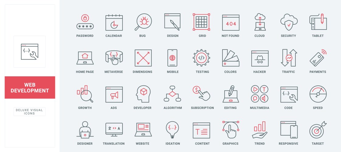 Web development software and program code design vektorbild