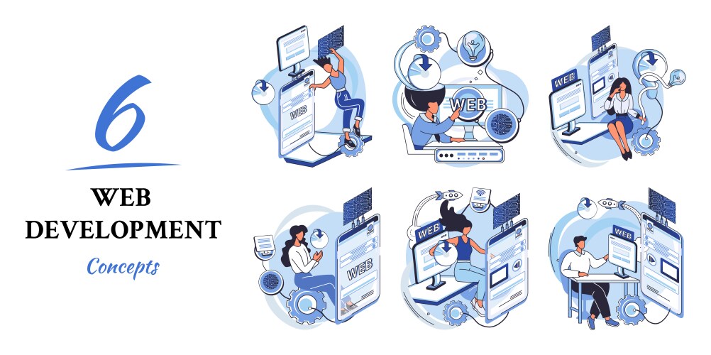 Web development coding and programming creation vector image