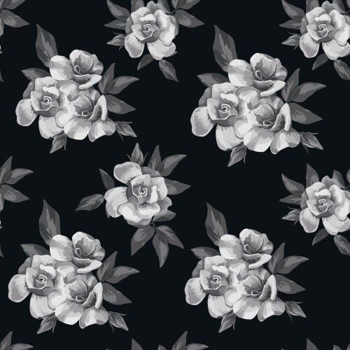 Seamless pattern flower rose branch wallpaper Vector Image