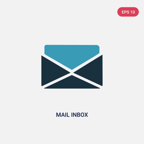 Two color mail inbox icon from user interface vektorbild