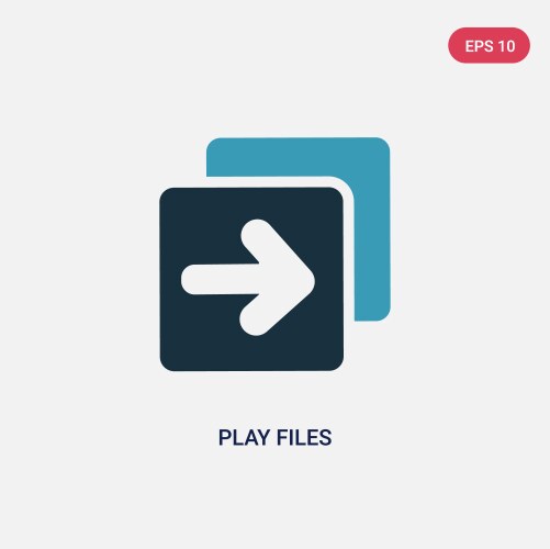 Two color play files icon from user interface vector image