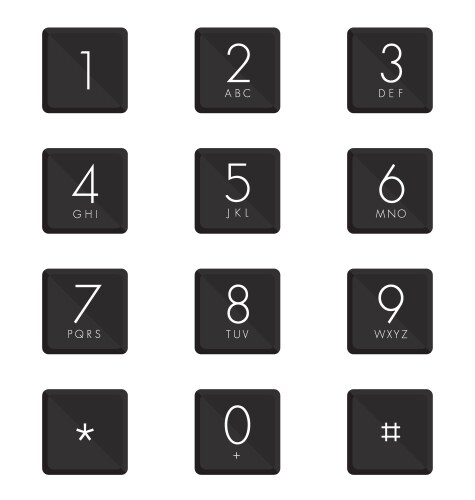 Numeric keypad set design on white background vector image