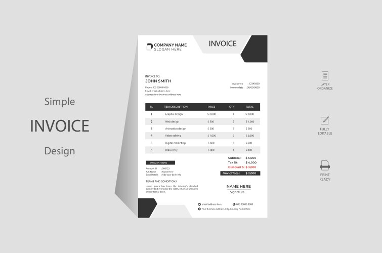 Invoice Template Simple Vector Images (over 550)