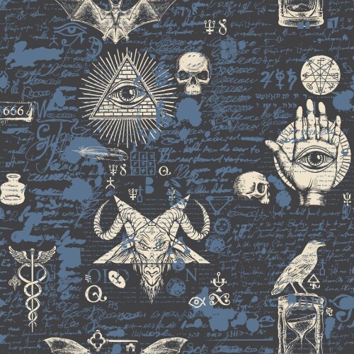 Abstract seamless pattern on a satanic theme Vector Image