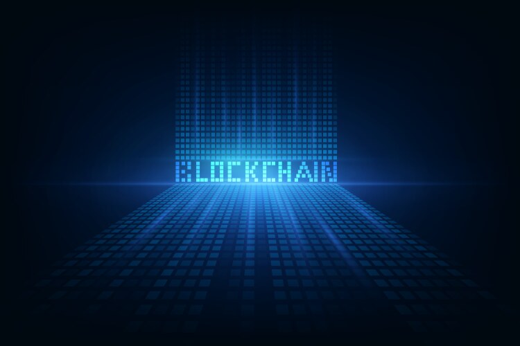 Abstract circuit networking blockchain concept vector image