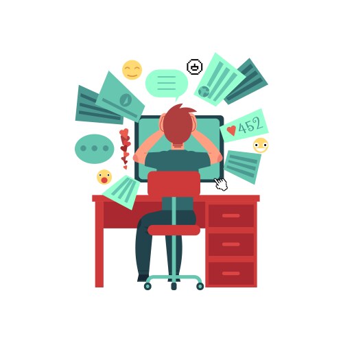 Data Overload - Network Saturation vector image