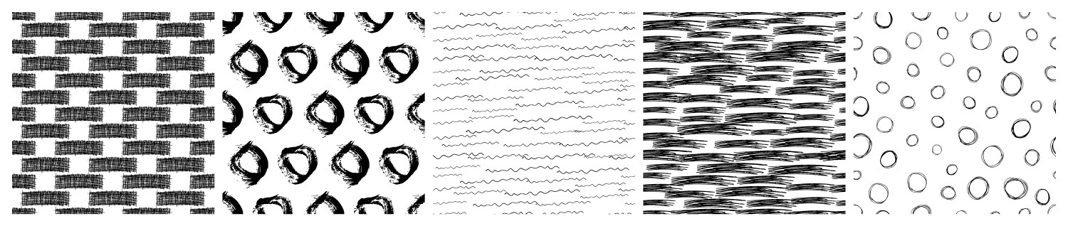 Set of seamless patterns with scribble smears vector image