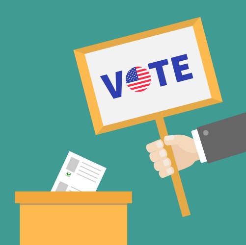 Voting Ballot Box with American Flag Vector Image