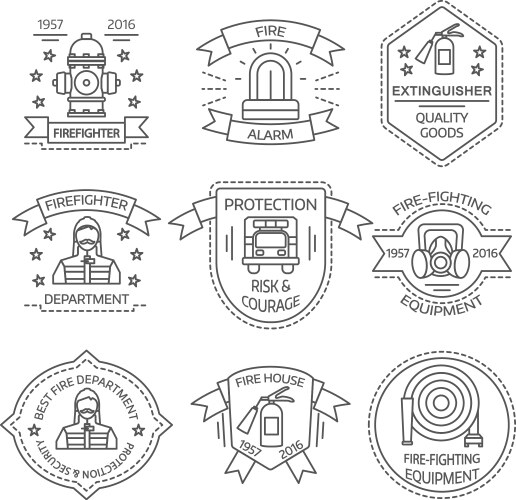 Fire Department Badges and Emblems – Royalty-Free Vector | VectorStock