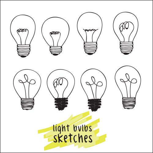 Isolated Lightbulb Icons Vector Image