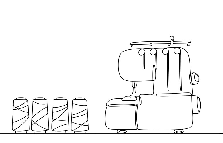 Overlock Machine & Thread Spools – Royalty-Free Vector | VectorStock