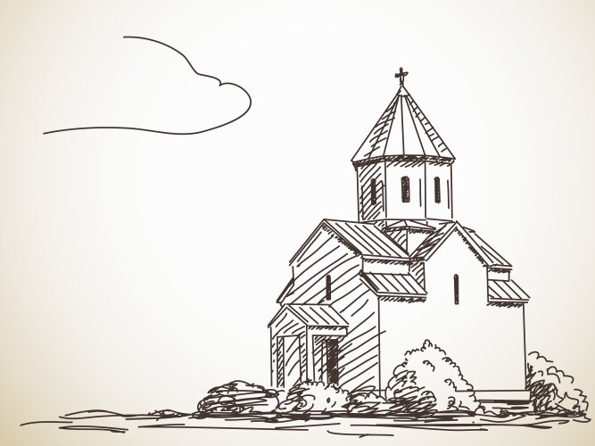 Orthodox Church Sketch Vector Image