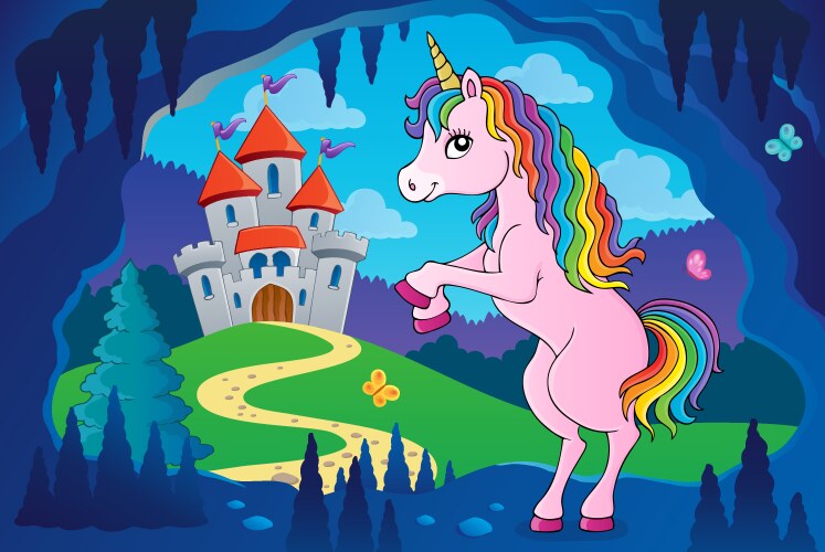 Standing unicorn theme image 5 Vector Image