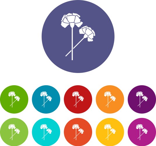 Carnation set icons Vector Image