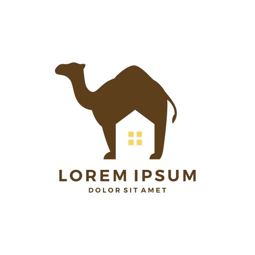 Camel house home logo download Vector Image