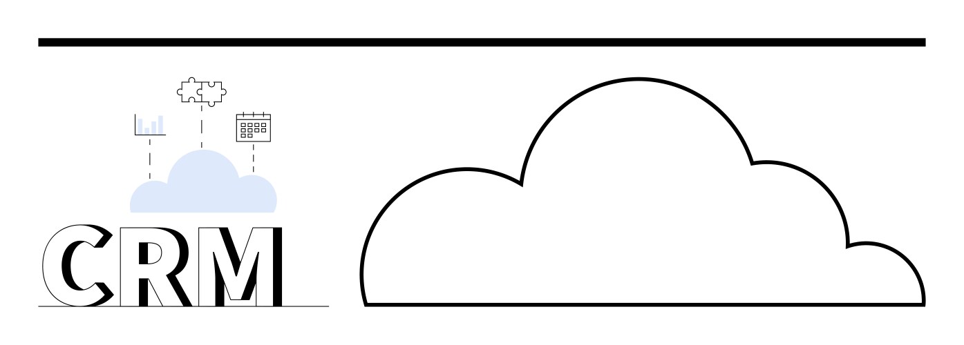 Cloud-based crm system with data management vector image