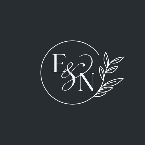 NK Wedding Monogram Logo Royalty Free Vector Image