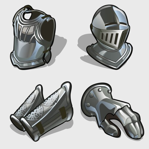 Four elements of knights armor vector image