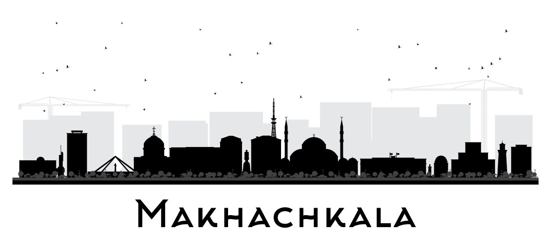 Makhachkala russia city skyline silhouette Vector Image