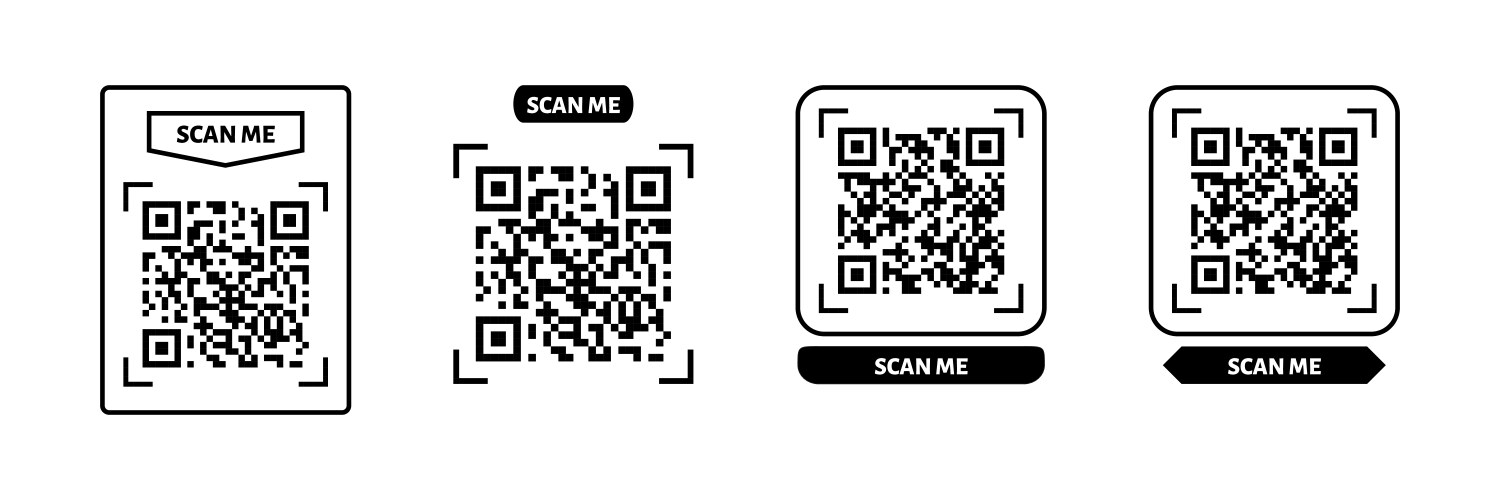 Scan me qr code design for payment text vector image