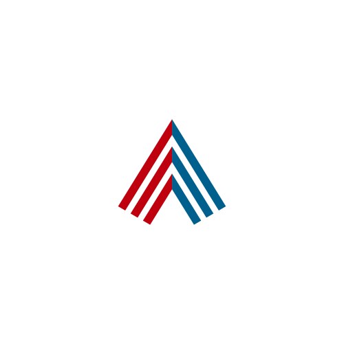 Triangle shape line colored pyramid logo Vector Image