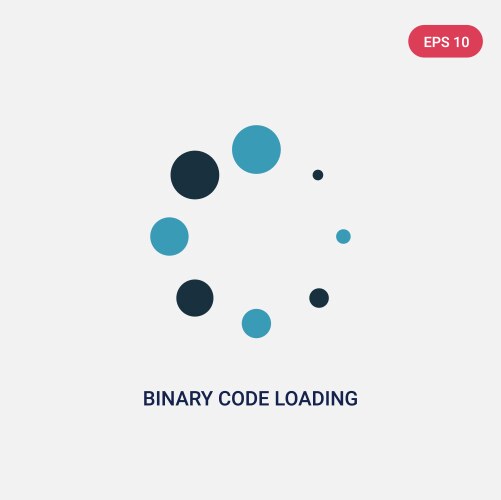 Two color binary code loading icon from user vector image