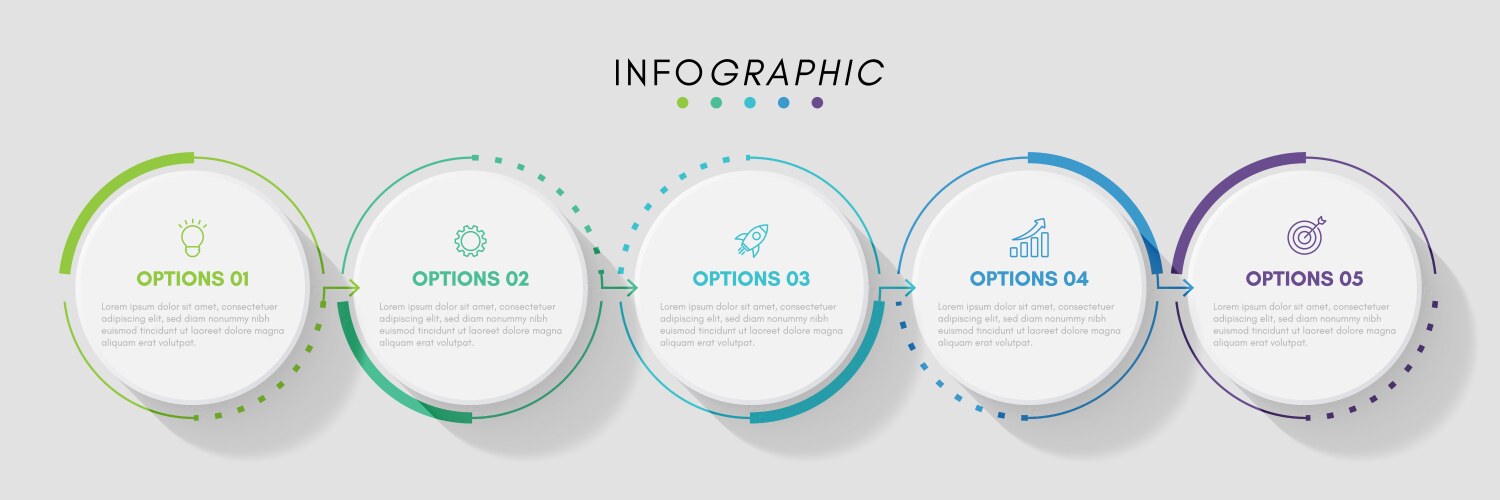 Infographic design template with 5 icons vector image