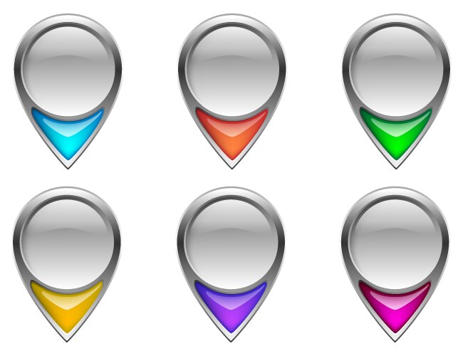 Location pin icons navigation icon map pointer vector image