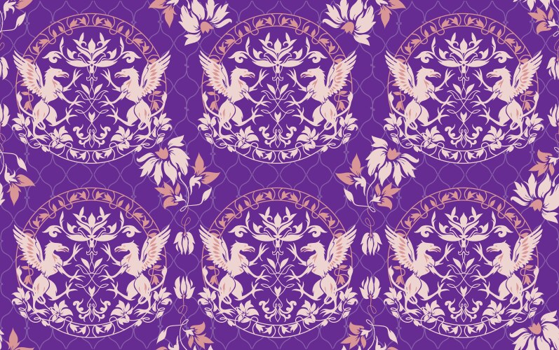 Standing black griffin with flower Vector Image