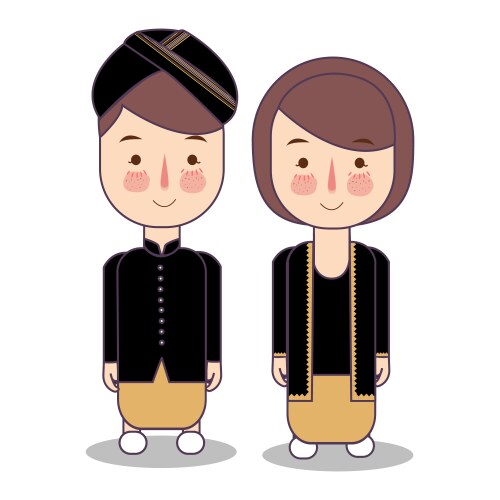 Central java yogyakarta indonesia wedding couple vector image