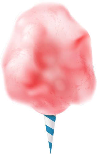 Cotton candy sugar clouds 3d icon set Royalty Free Vector