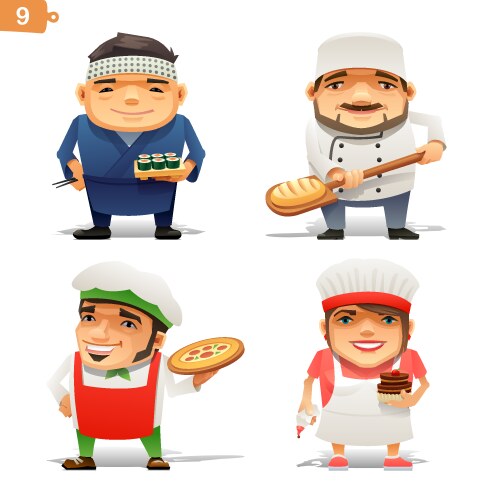 Food industry professions Royalty Free Vector Image