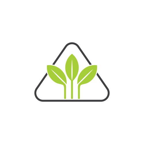 Simple geometric three leaf natural symbol logo Vector Image