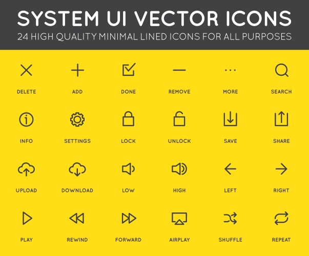 System user interface ui icon set high quality vektorbild