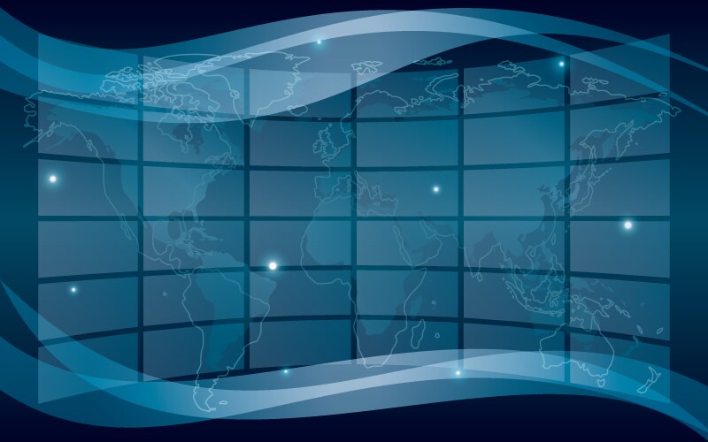 Light blue background with map of world Royalty Free Vector