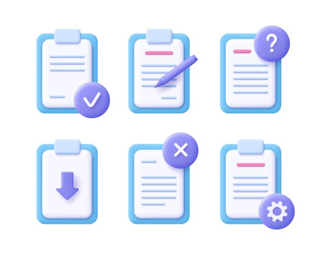 File format - realistic icon set 3d Royalty Free Vector