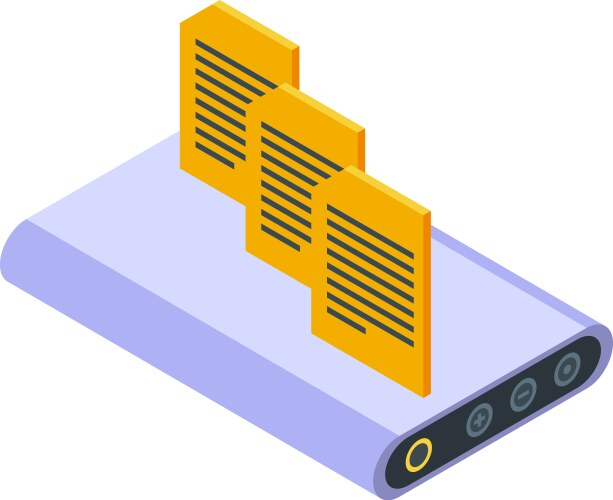 Software ssd icon isometric laptop code vector image