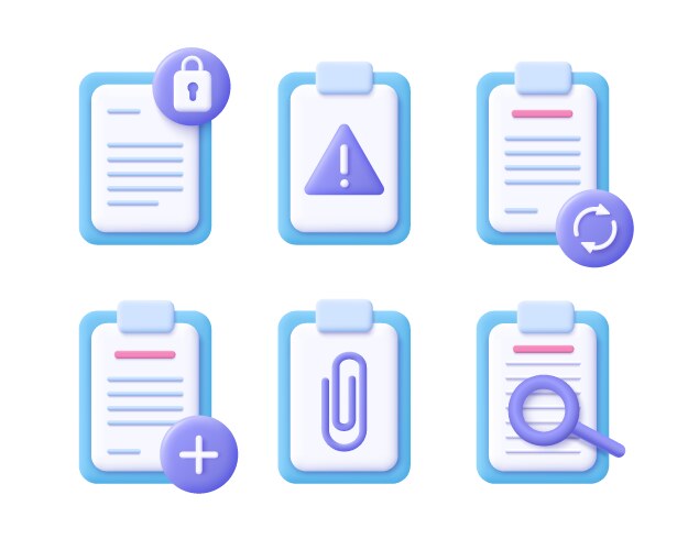 File format - realistic icon set 3d Royalty Free Vector