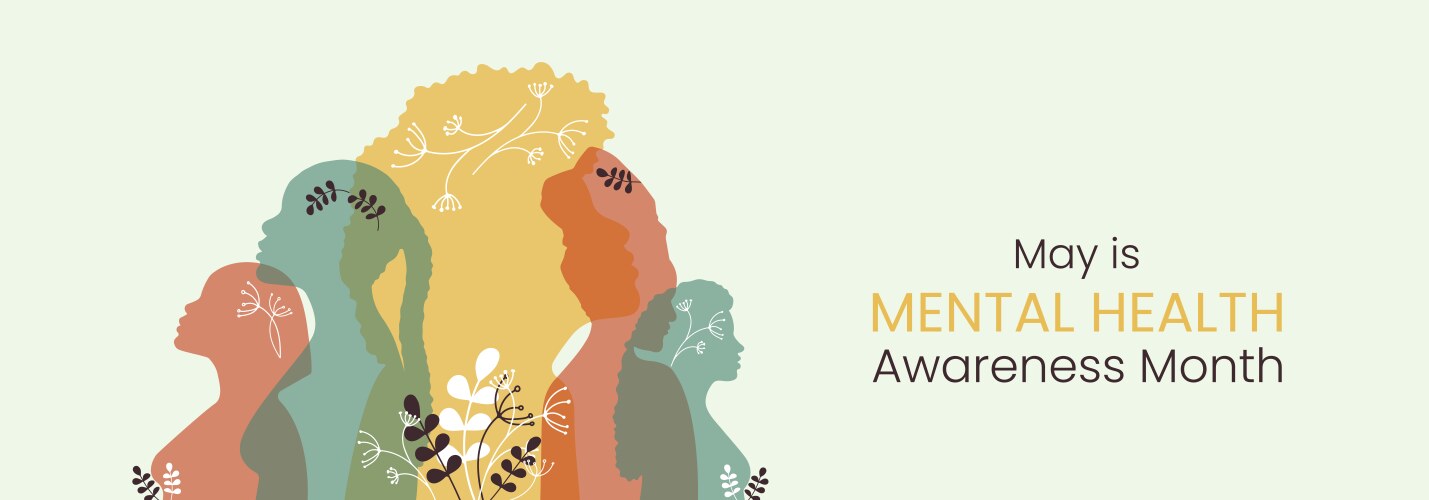 Mental Health Awareness Month Banner Vector Image