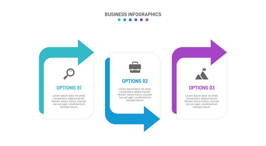Horizontal progress bar featuring 3 arrow-shaped Vector Image