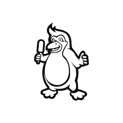 Penguin mascot logo silhouette version Vector Image