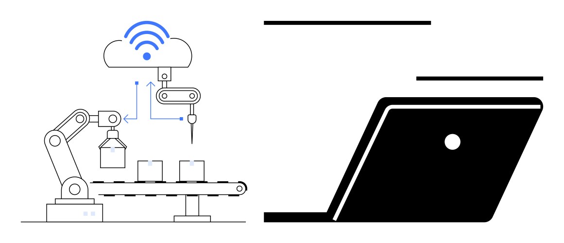 Factory robot arm connected to cloud computing vector image