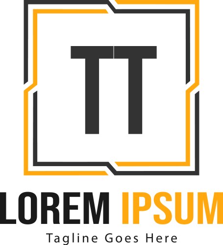 Initial tt logo template with modern frame – Royalty-Free Vector ...
