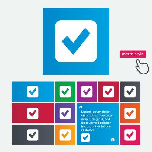 Check mark sign icon checkbox button vector image