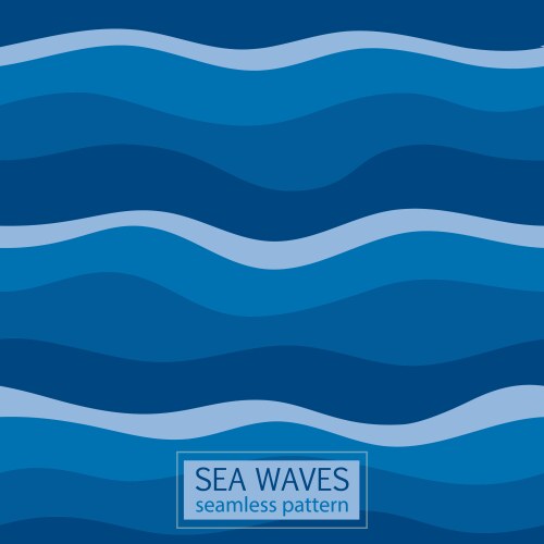 Hand drawn volumetric blue line sea waves Vector Image