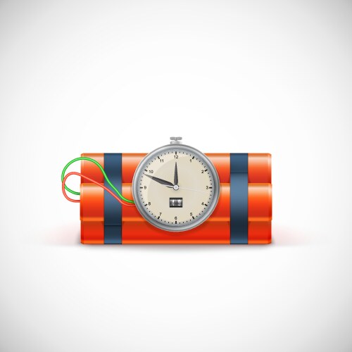 Bomb with clock vector image