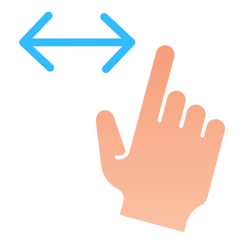 Horizontal scroll flat icon resize width vektorbild