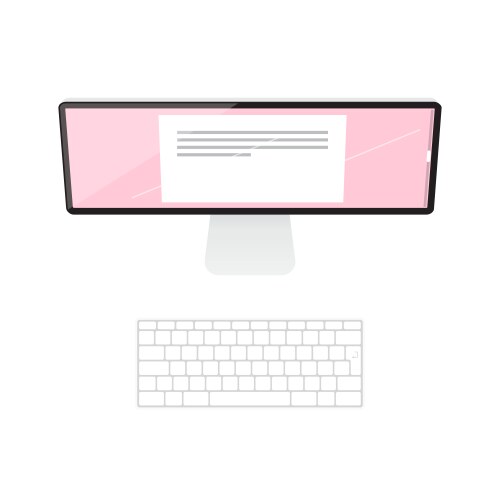 Personal desktop computer - monitor with keyboard vector image